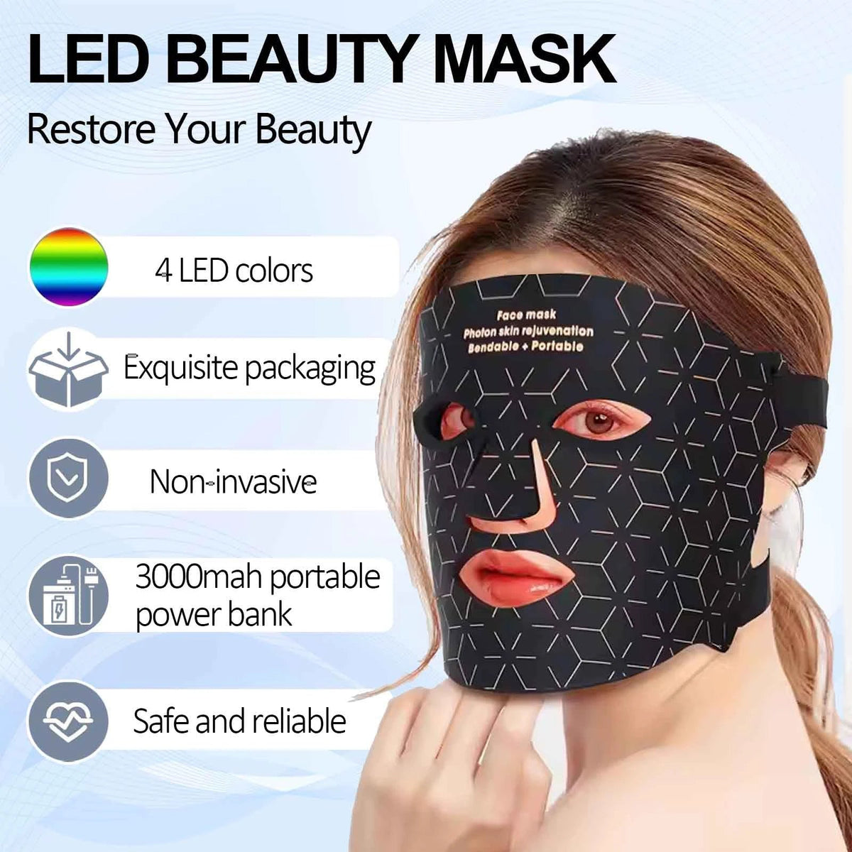 LED Red Light Therapy Face Mask – At-Home Skincare