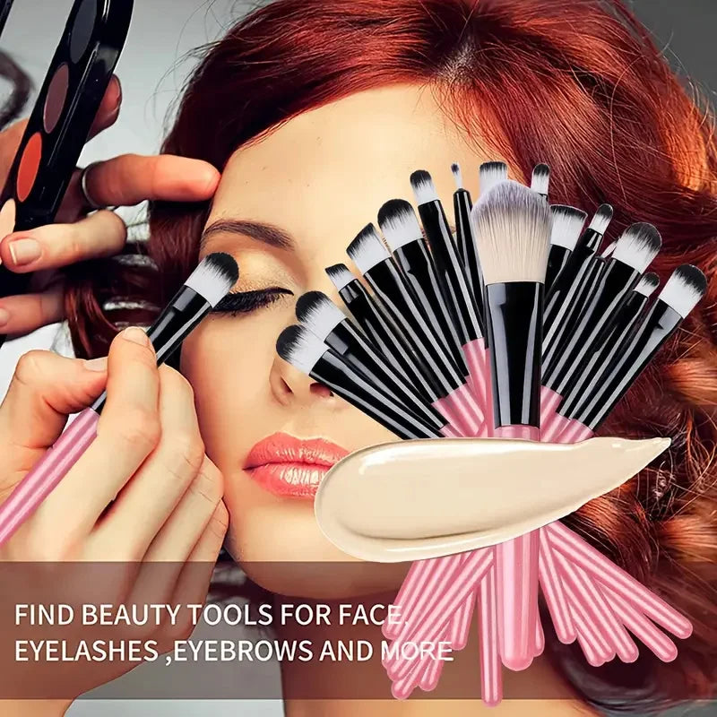 Premium 20PCS Makeup Brush Set – Soft Synthetic Foundation & Blending Brushes
