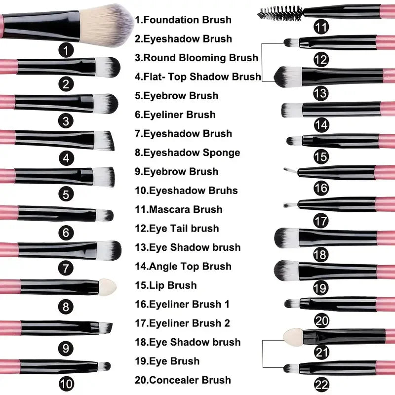Premium 20PCS Makeup Brush Set – Soft Synthetic Foundation & Blending Brushes