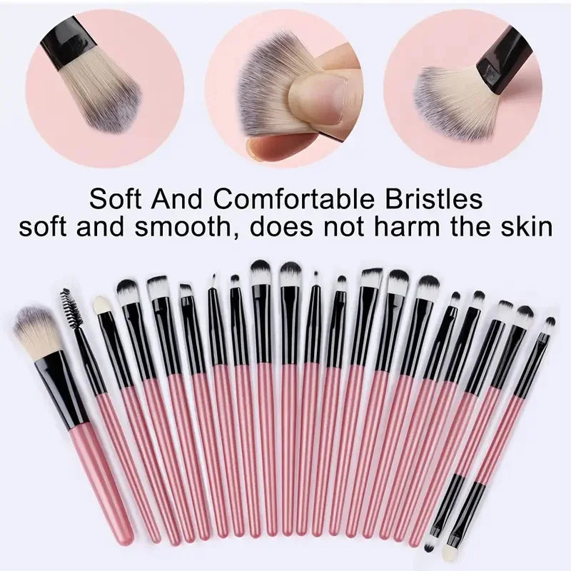 Premium 20PCS Makeup Brush Set – Soft Synthetic Foundation & Blending Brushes