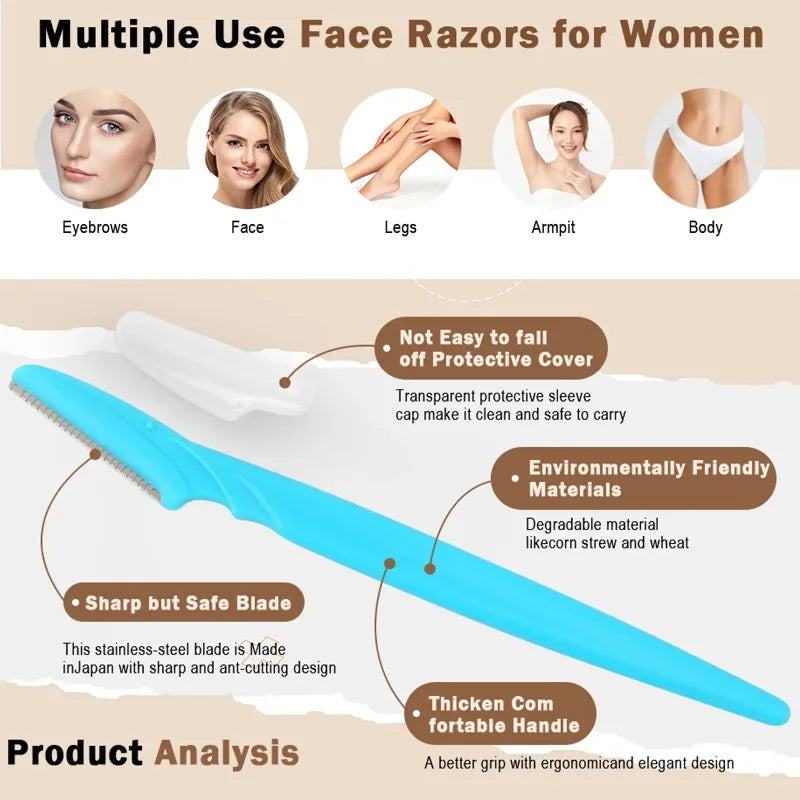 Braviixx Facial Razor Dermaplaning Set – 5-Piece Multicolour Facial Razors