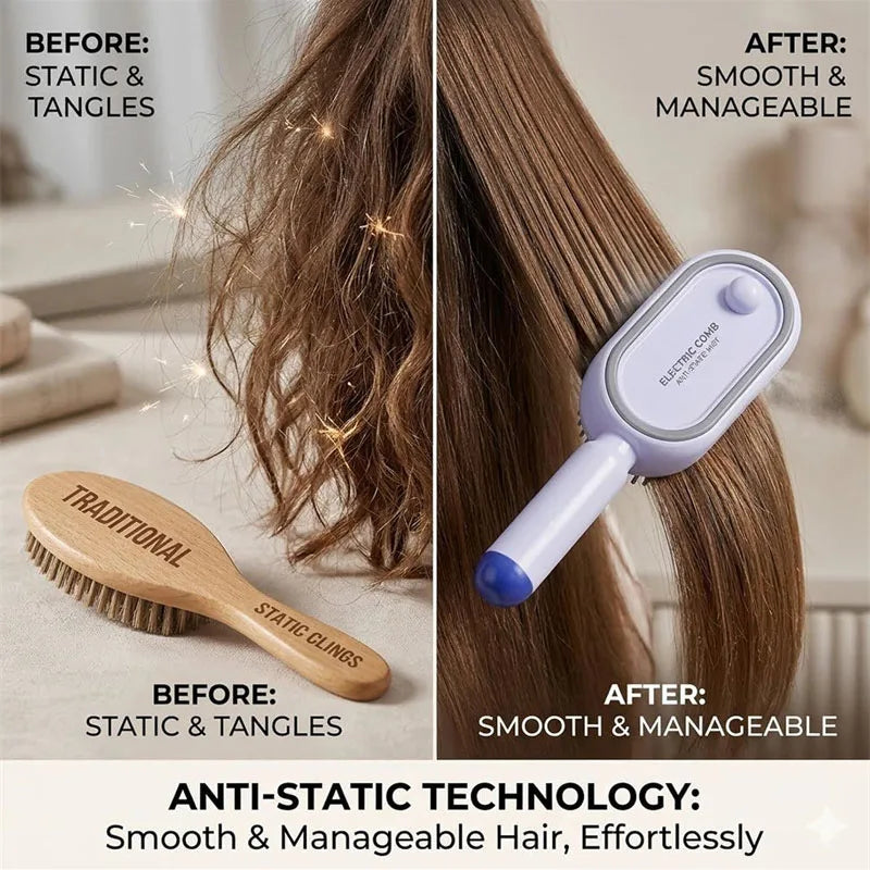 SteamGlow™ 3-in-1 Steam Hair Brush & Scalp Massager