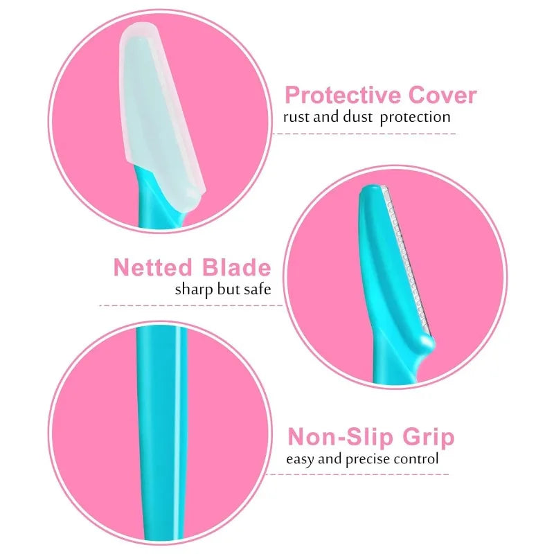 Braviixx Facial Razor Dermaplaning Set – 5-Piece Multicolour Facial Razors