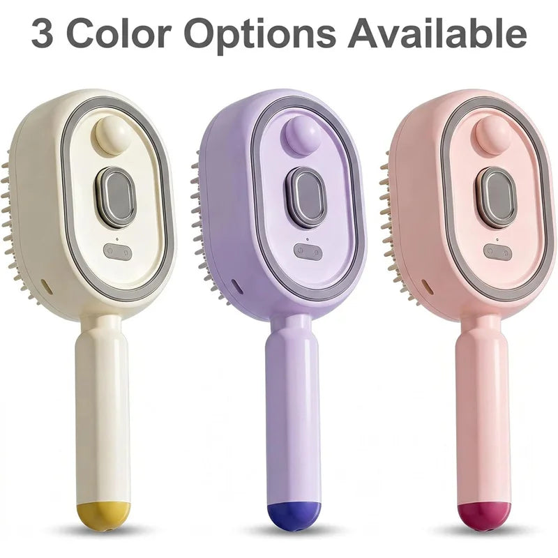 SteamGlow™ 3-in-1 Steam Hair Brush & Scalp Massager
