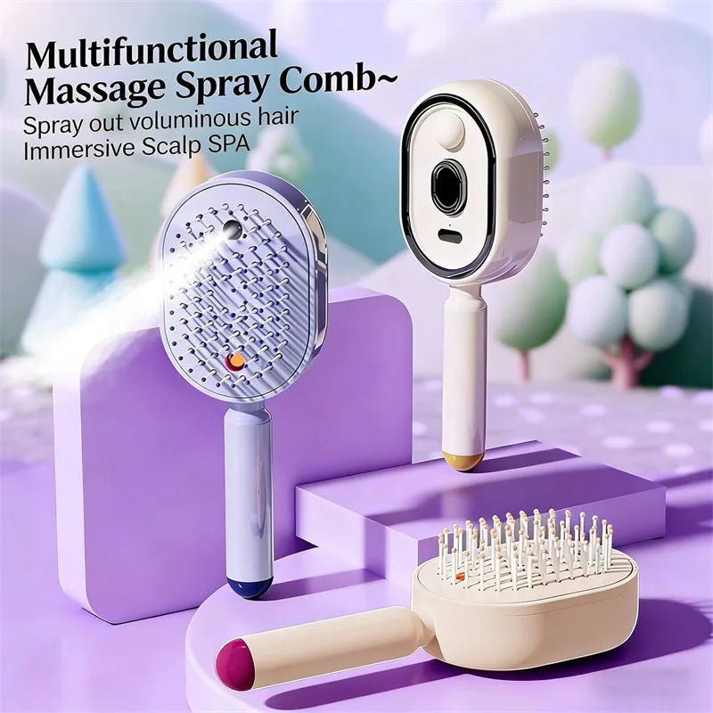 SteamGlow™ 3-in-1 Steam Hair Brush & Scalp Massager