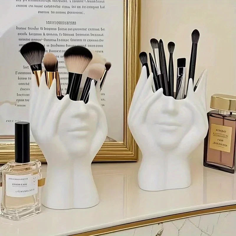 Makeup Brush Holder & Desktop Organizer – Elegant Decorative Stand